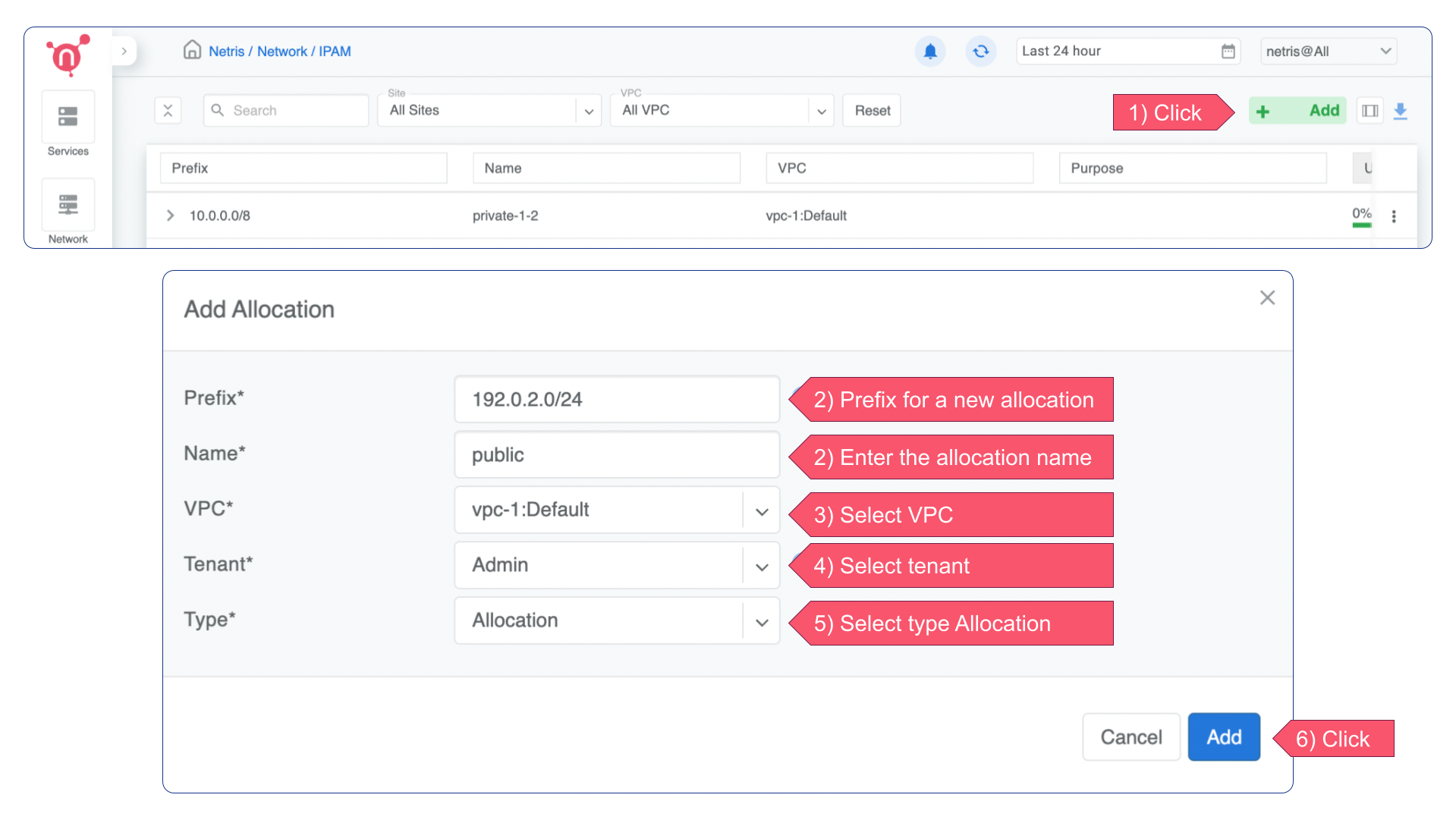 Add a New IP Allocation