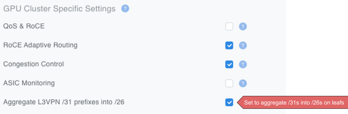 Aggregate /26 setting in Inventory Profile