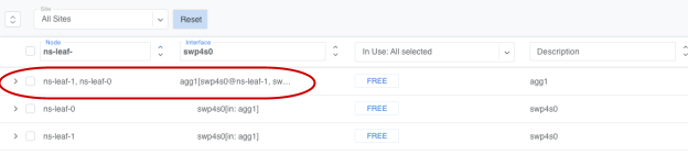 List of network interfaces with aggregation interface